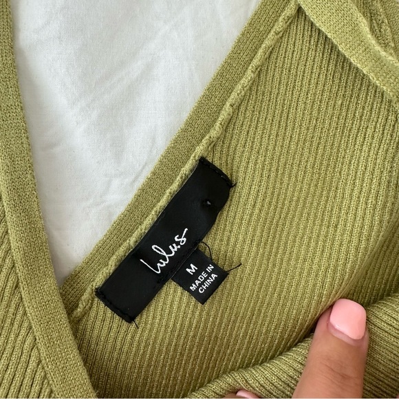 Lulu’s green sweater dress with tassels, size M - Picture 2 of 3
